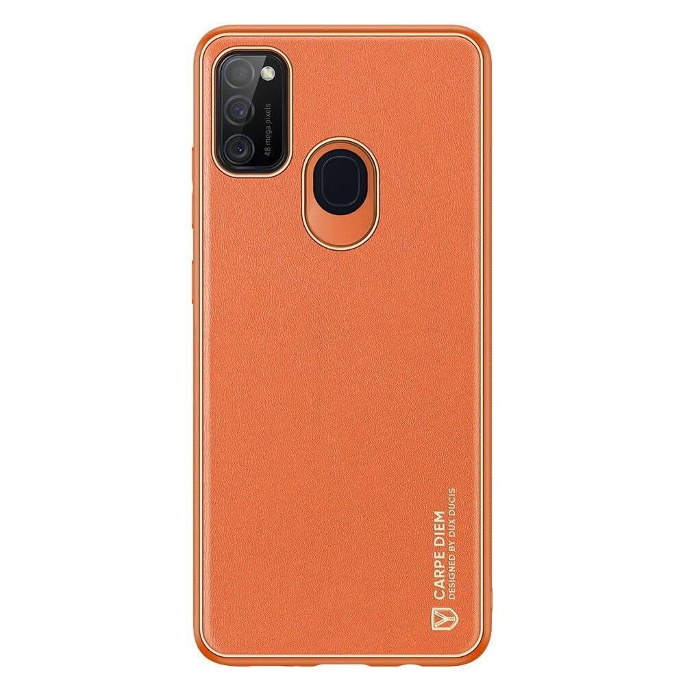 Dux Ducis Yolo elegantes Cover ökologischem Leder Samsung Galaxy M30s orange