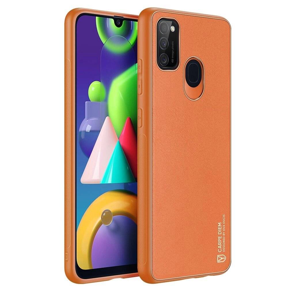 Dux Ducis Yolo elegantes Cover ökologischem Leder Samsung Galaxy M30s orange