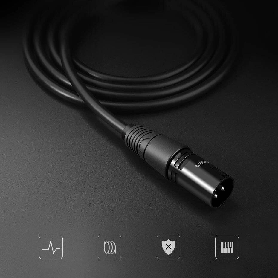 Ugreen AV130 66717 Audio-XLR weiblich – XLR männlich Kabel Mikrofon/Verstärker 2 m schwarz