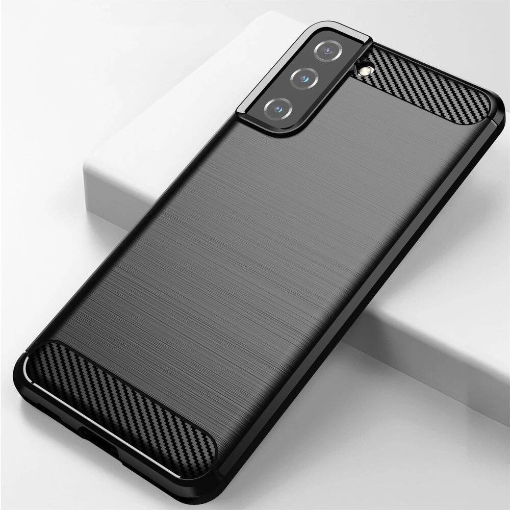 Carbon Case Flexibel Handyhülle TPU Schutzhülle Samsung Galaxy S21+ 5G S21 Plus schwarz