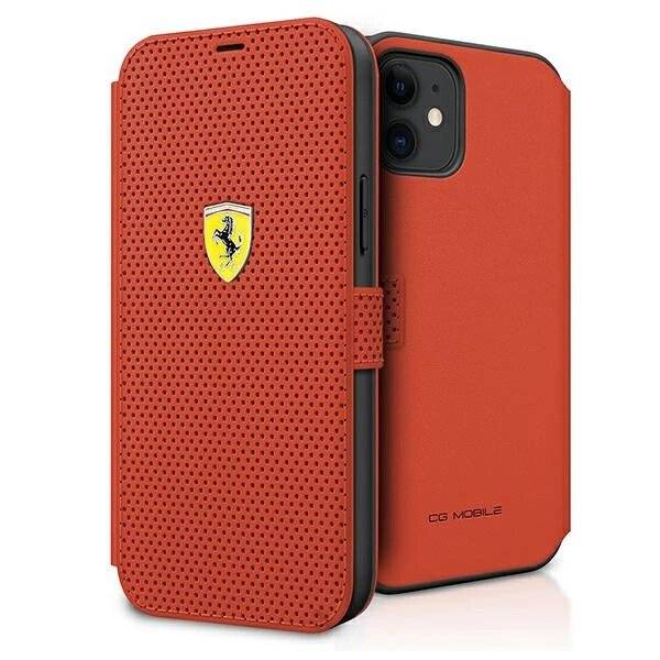 Ferrari FESPEFLBKP12SRE iPhone 12 mini 5.4″ rot/rotes Buch On Track Perforated