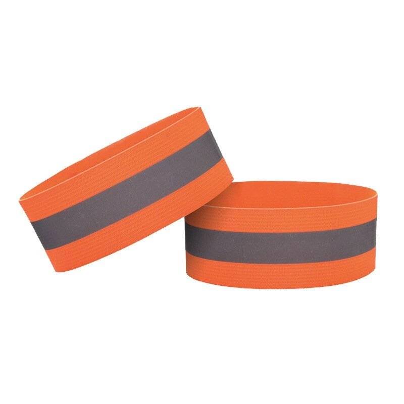 Reflektierendes Armband Fahrrad, Laufen, Klettverschluss, 4 cm, Orange