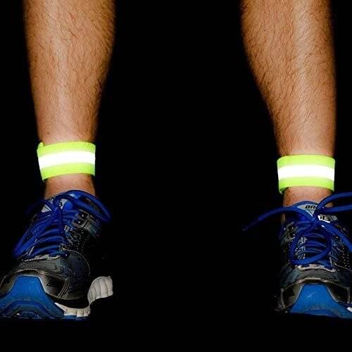 Reflektierendes Armband Fahrrad, Laufen, Klettverschluss, 4 cm, Orange