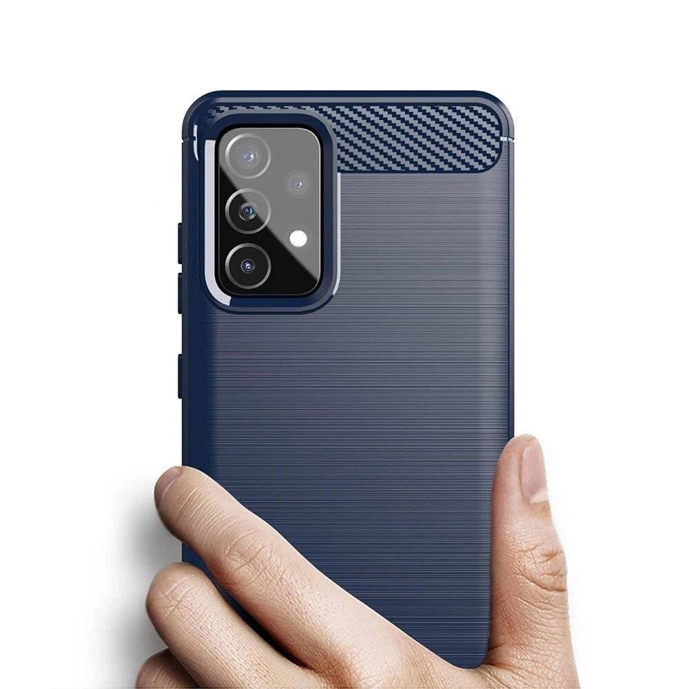 Carbon Case Flexibel Handyhülle TPU Schutzhülle Samsung Galaxy A72 4G blau