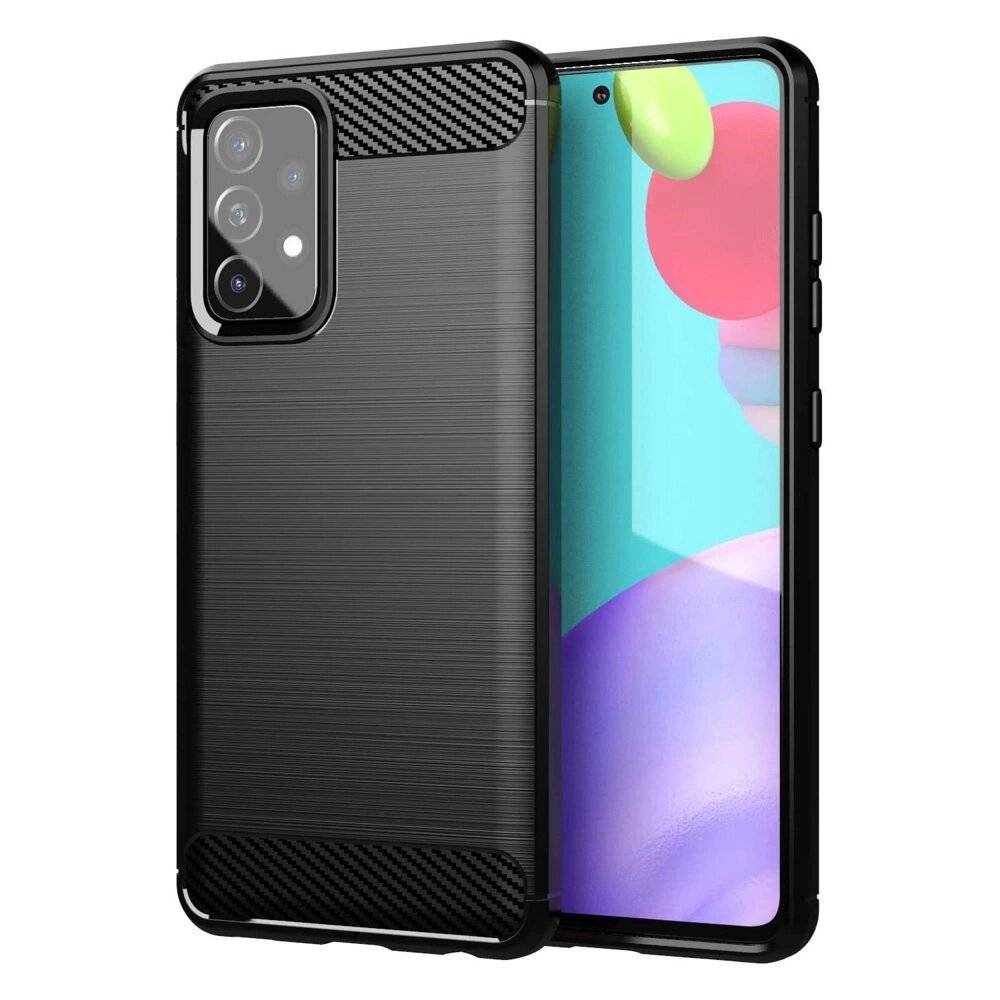 Carbon Case Flexibel Handyhülle TPU Schutzhülle Samsung Galaxy A72 4G schwarz