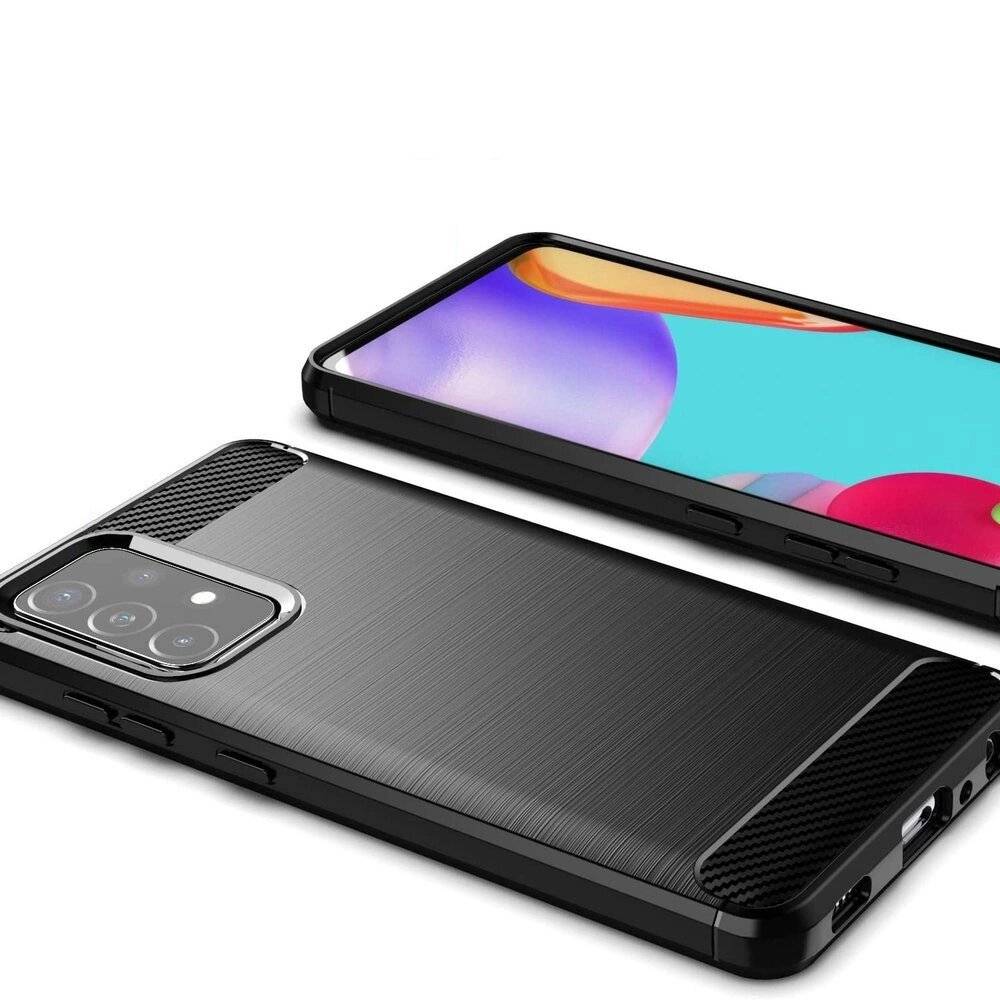 Carbon Case Flexibel Handyhülle TPU Schutzhülle Samsung Galaxy A72 4G schwarz