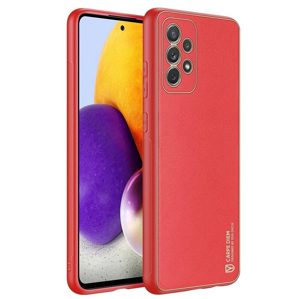 Elegante Hülle Kunstleder Samsung Galaxy A72 4G rot