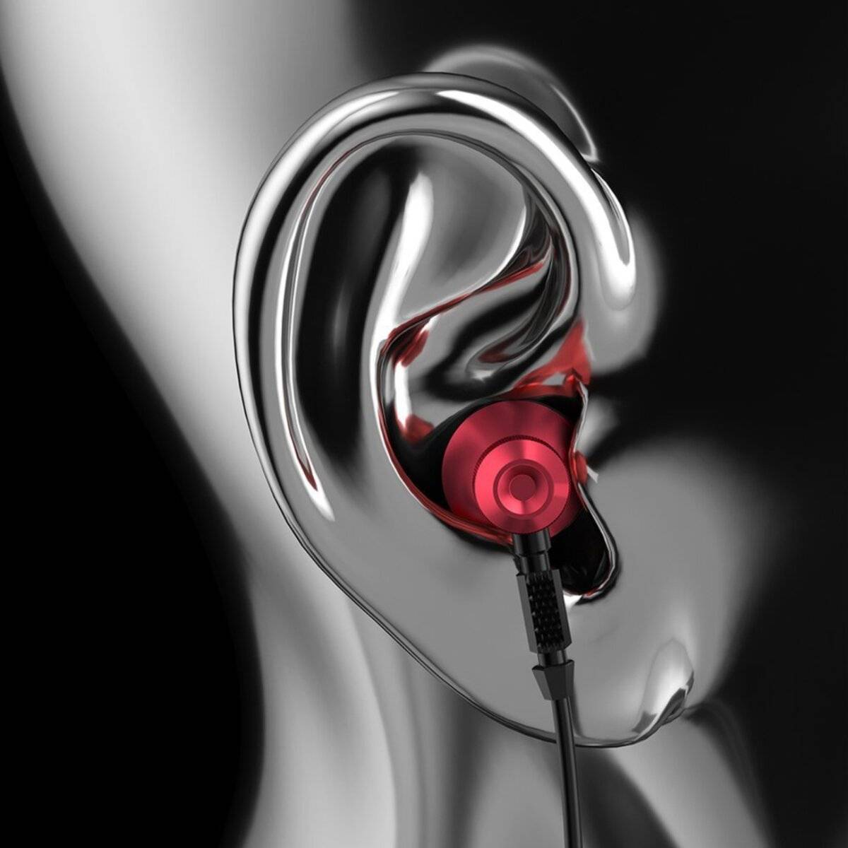 Dudao Metal Wired Earbuds 3.5mm Mini Jack Grau X2C-Grau