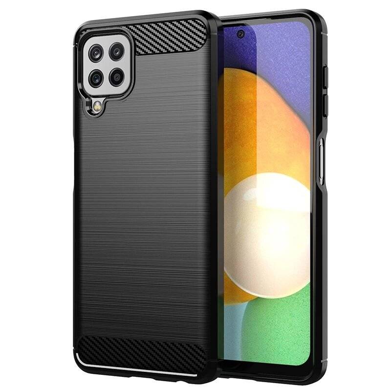 Carbon Case Flexibel Handyhülle TPU Schutzhülle Samsung Galaxy A22 4G schwarz