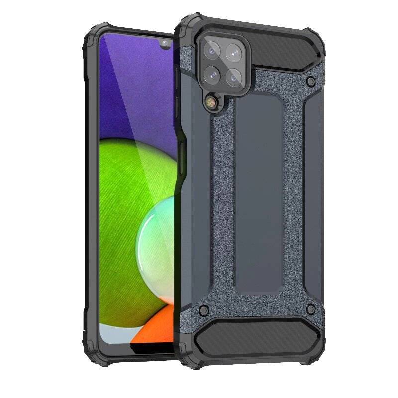 Hybrid Armor robuste TPU/PC Panzer Handyhülle Hard Case Samsung Galaxy A22 4G blau
