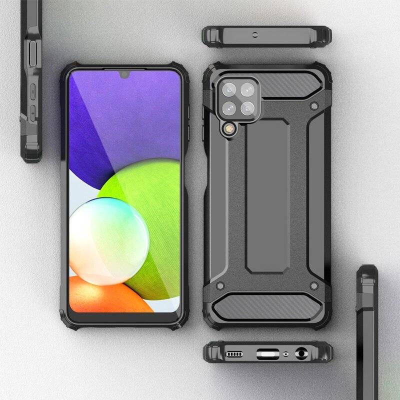 Hybrid Armor robuste TPU/PC Panzer Handyhülle Hard Case Samsung Galaxy A22 4G blau