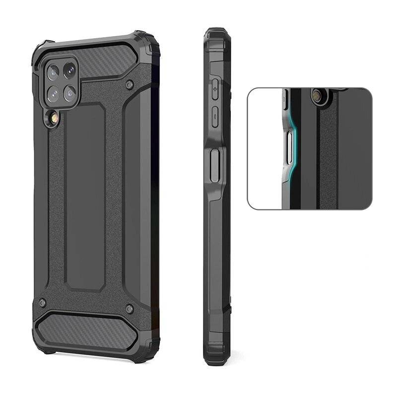 Hybrid Armor robuste TPU/PC Panzer Handyhülle Hard Case Samsung Galaxy A22 4G blau
