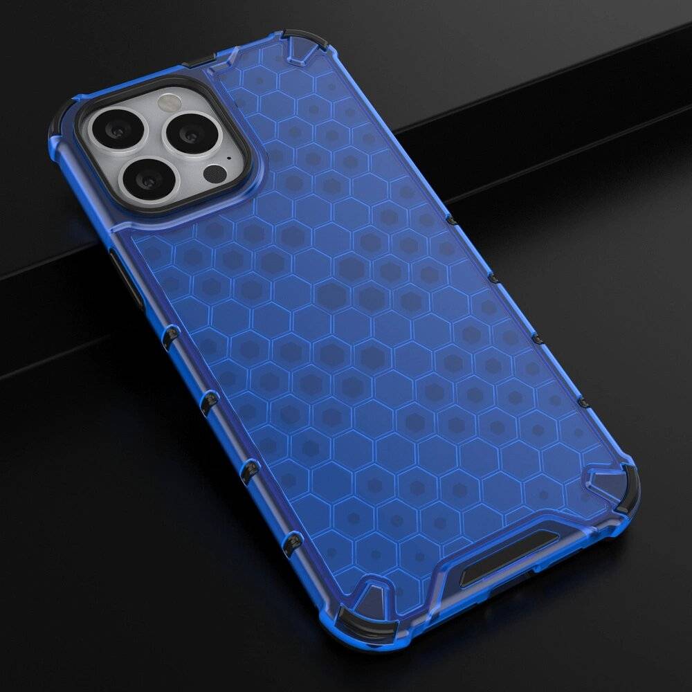 Honeycomb Handyhülle Schutzhülle TPU Rahmen iPhone 13 Pro Max blau