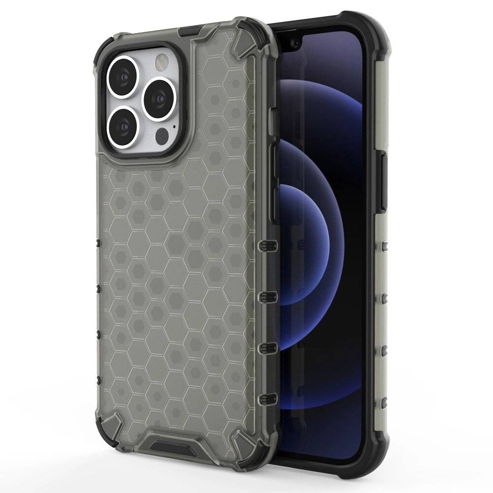 Honeycomb Handyhülle Schutzhülle TPU Rahmen iPhone 13 Pro schwarz