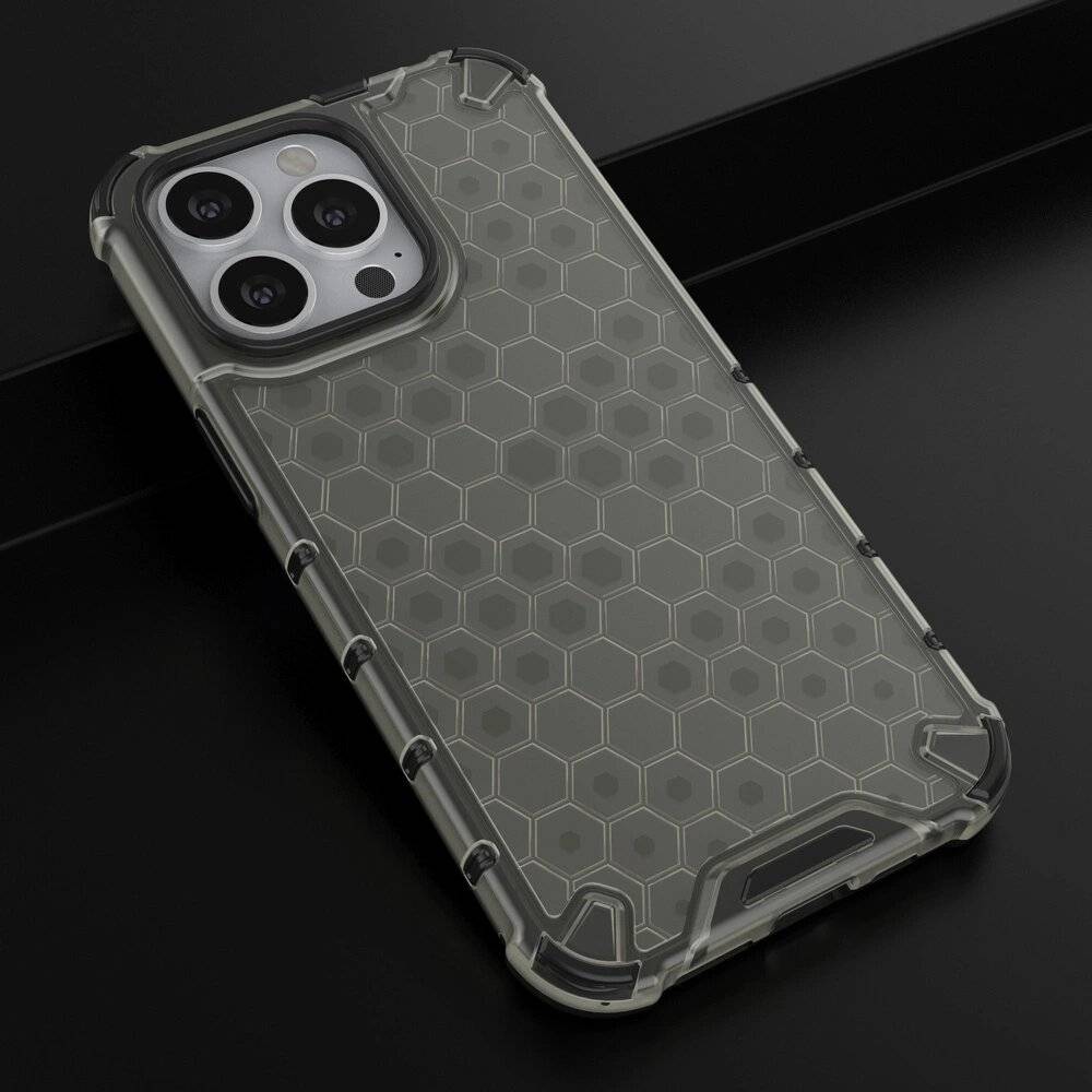 Honeycomb Handyhülle Schutzhülle TPU Rahmen iPhone 13 Pro schwarz