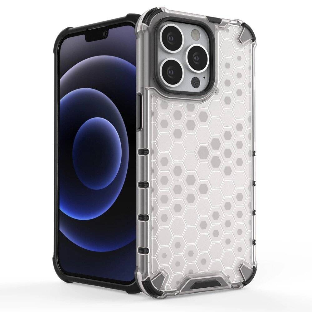 Honeycomb Handyhülle Schutzhülle TPU Rahmen iPhone 13 Pro blau