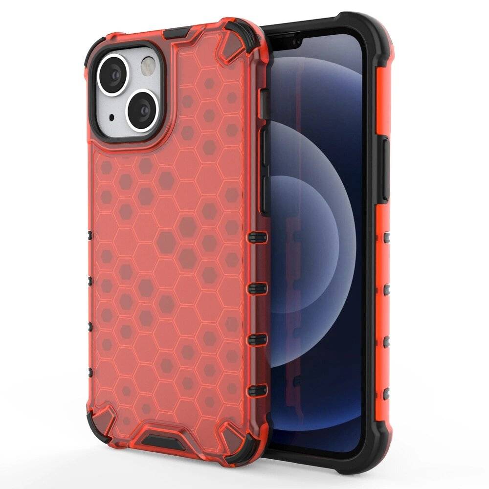 Honeycomb Handyhülle Schutzhülle TPU Rahmen iPhone 13 mini rot