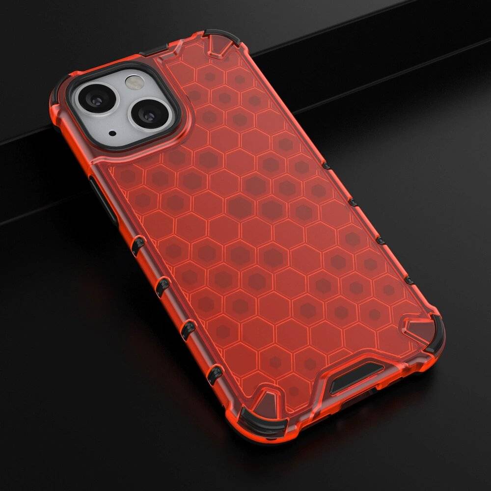 Honeycomb Handyhülle Schutzhülle TPU Rahmen iPhone 13 mini rot