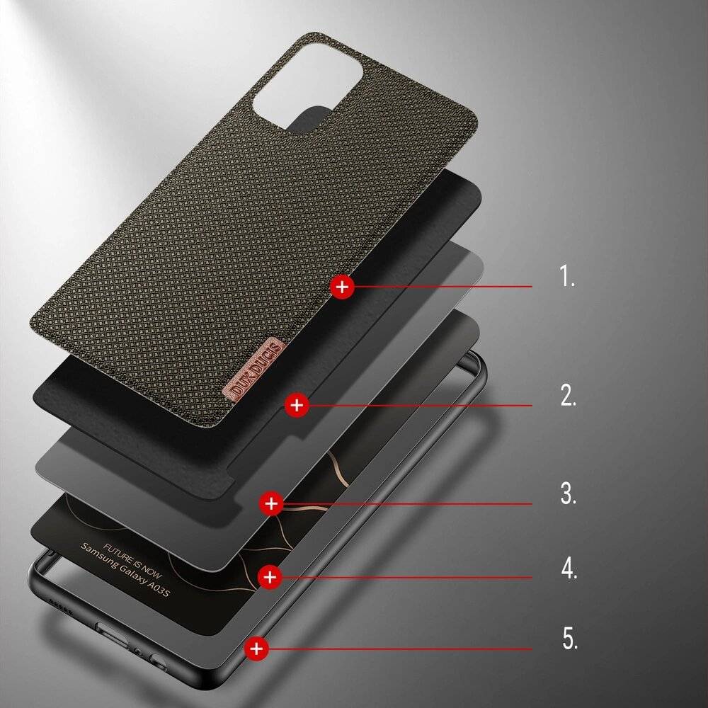 Dux Ducis Fino schutzhülle hülle Nylonmaterial überzogen Samsung Galaxy A03s grün