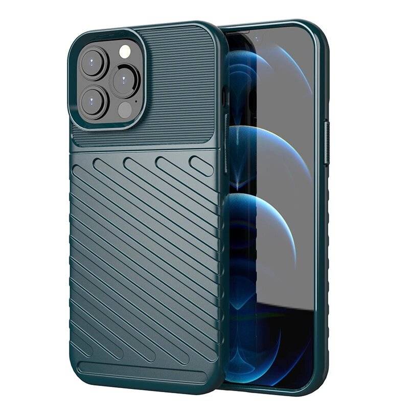 Thunder Case Flexibel Robuste Panzer Handyhülle TPU Schutzhülle iPhone 13 Pro Max grün