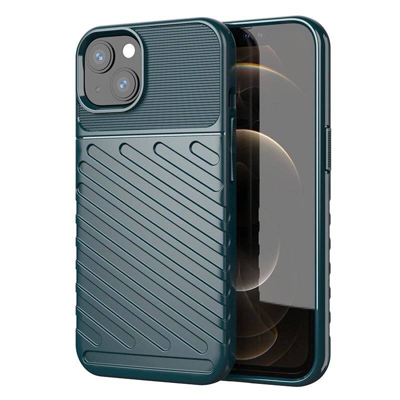 Thunder Case Flexibel Robuste Panzer Handyhülle TPU Schutzhülle iPhone 13 mini grün