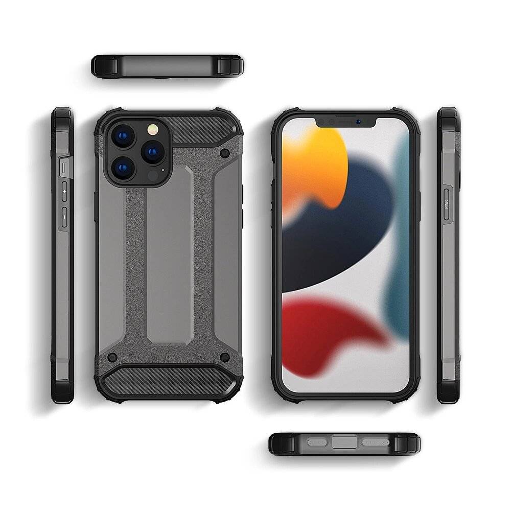 Hybrid Armor robuste TPU/PC Panzer Handyhülle Hard Case iPhone 13 Pro blau