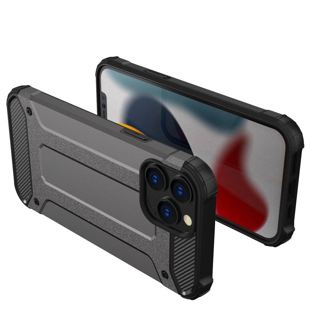Hybrid Armor robuste TPU/PC Panzer Handyhülle Hard Case iPhone 13 Pro blau