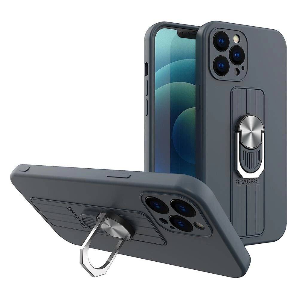Ring Case Silikonhülle Fingergriff Ständer Xiaomi Redmi 10X 4G / Note 9 dunkelblau
