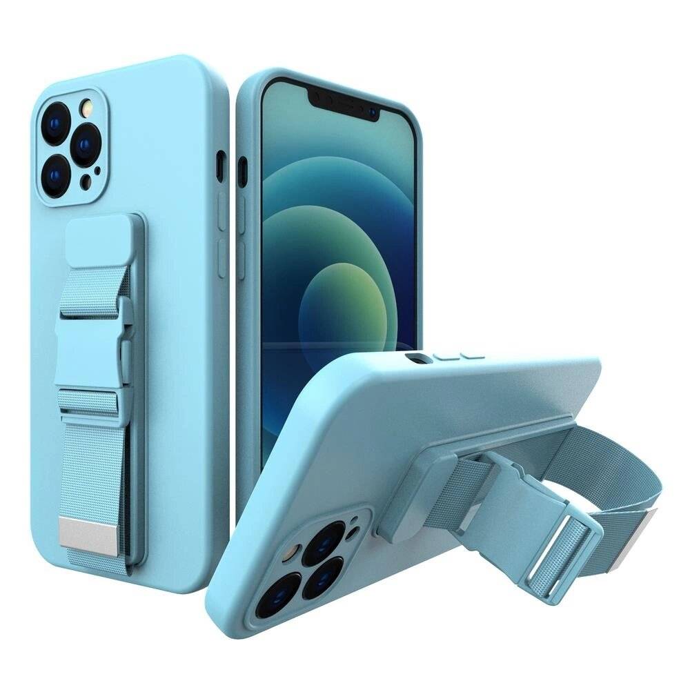 Seiltasche Gel Lanyard Cover Handtasche Xiaomi Redmi Note 9 Pro / 9S blau