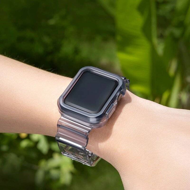 Silikonband Armband Gehäuseband Lichtset Apple Watch 38mm - Schwarz