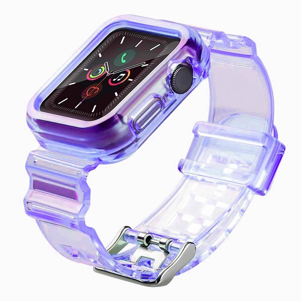 Silikonband Armband Gehäuseband Lichtset Apple Watch 42mm - Lila
