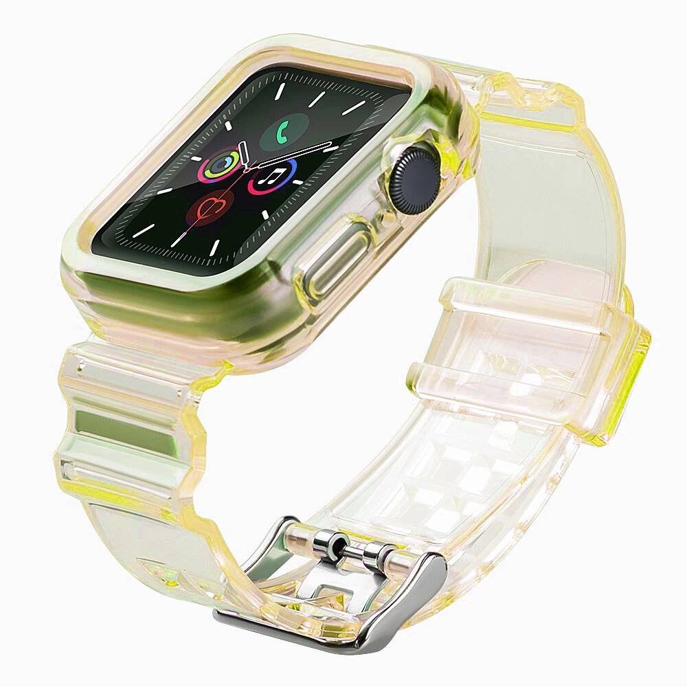 Silikonband Armband Gehäuseband Lichtset Apple Watch 42mm - Gelb