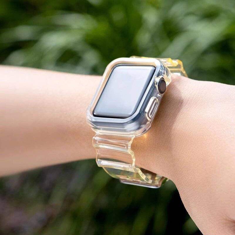 Silikonband Armband Gehäuseband Lichtset Apple Watch 40mm - Gelb