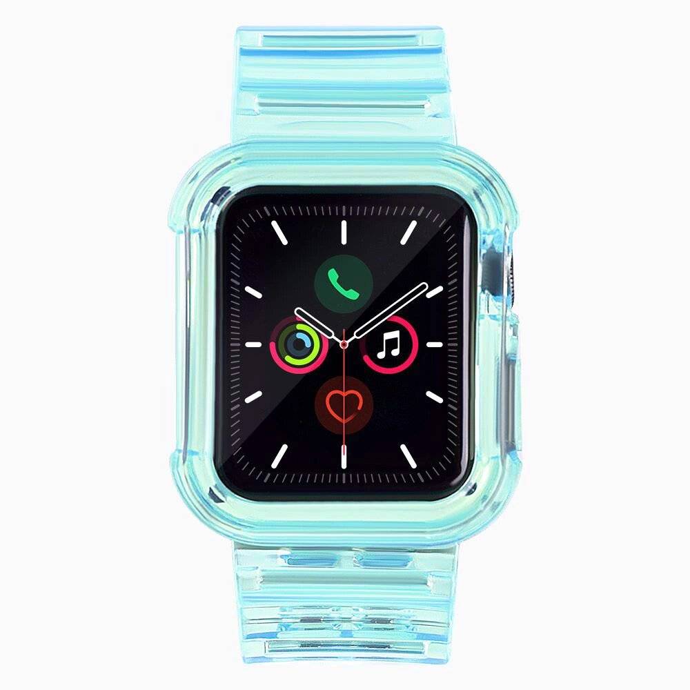 Silikonband Armband Gehäuseband Lichtset Apple Watch 42mm - Blau