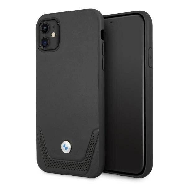 BMW Tasche BMHCN61RSWPK iPhone 11 6.1" / Xr schwarz/schwarz Hartschale Leder Perforiert