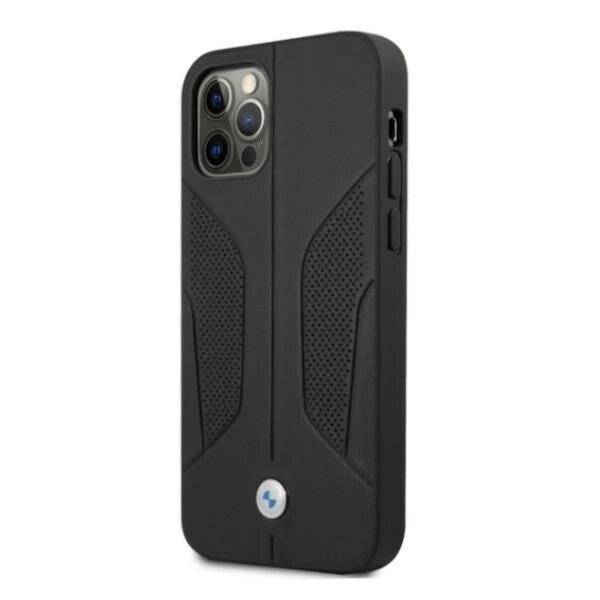 BMW Tasche BMHCP12LRSCSK iPhone 12 Pro Max 6.7" Schwarz/Schwarz Hardcase Leder Perforate Sides