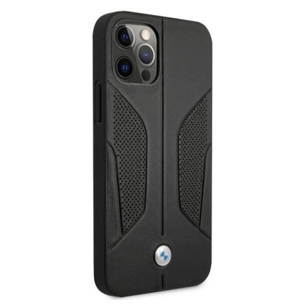 BMW Tasche BMHCP12LRSCSK iPhone 12 Pro Max 6.7" Schwarz/Schwarz Hardcase Leder Perforate Sides