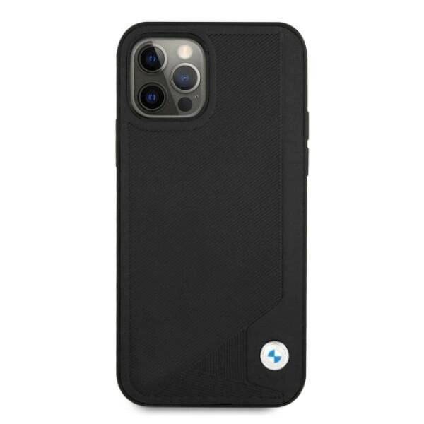 BMW Tasche BMHCP12MRCDPK iPhone 12/12 Pro 6.1" schwarz/schwarz Hardcase Leder Deboss