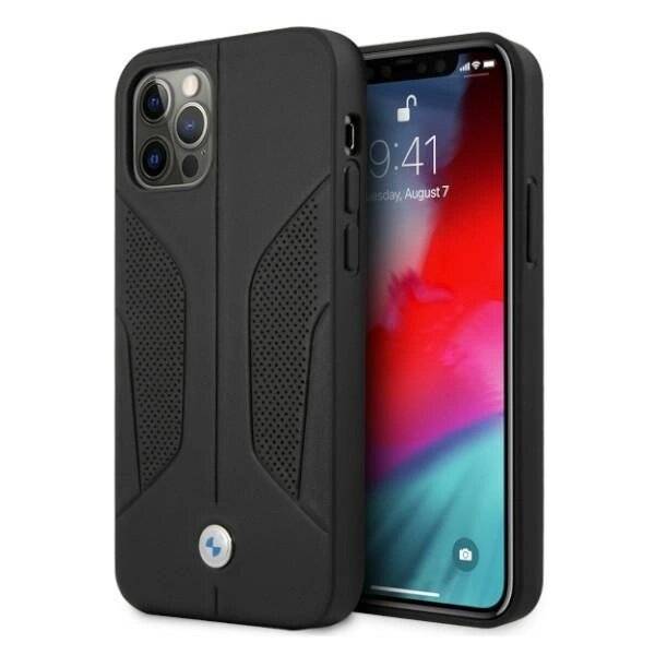 BMW Tasche BMHCP12MRSCSK iPhone 12/12 Pro 6.1" Schwarz/Schwarz Hardcase Leder Perforate Sides