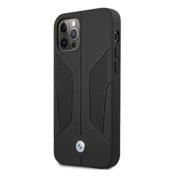 BMW Tasche BMHCP12MRSCSK iPhone 12/12 Pro 6.1" Schwarz/Schwarz Hardcase Leder Perforate Sides