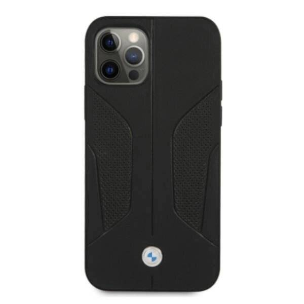 BMW Tasche BMHCP12MRSCSK iPhone 12/12 Pro 6.1" Schwarz/Schwarz Hardcase Leder Perforate Sides