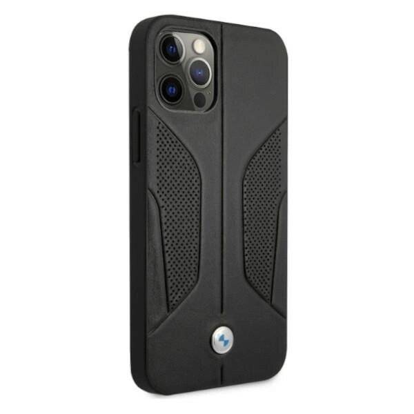 BMW Tasche BMHCP12MRSCSK iPhone 12/12 Pro 6.1" Schwarz/Schwarz Hardcase Leder Perforate Sides