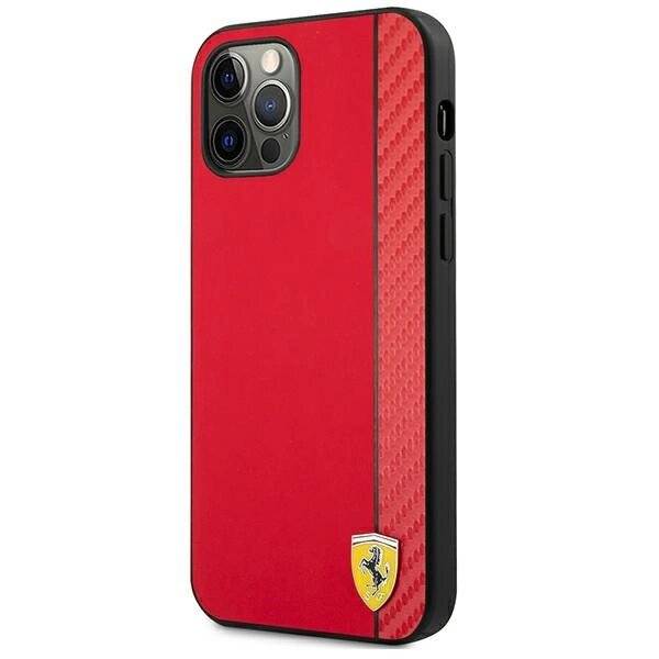 Ferrari FESAXHCP12LRE iPhone 12 Pro Max 6.7″ rot/rot Hardcase On Track Carbon Stripe