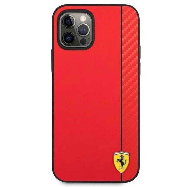 Ferrari FESAXHCP12LRE iPhone 12 Pro Max 6.7″ rot/rot Hardcase On Track Carbon Stripe