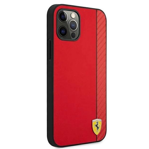 Ferrari FESAXHCP12LRE iPhone 12 Pro Max 6.7″ rot/rot Hardcase On Track Carbon Stripe
