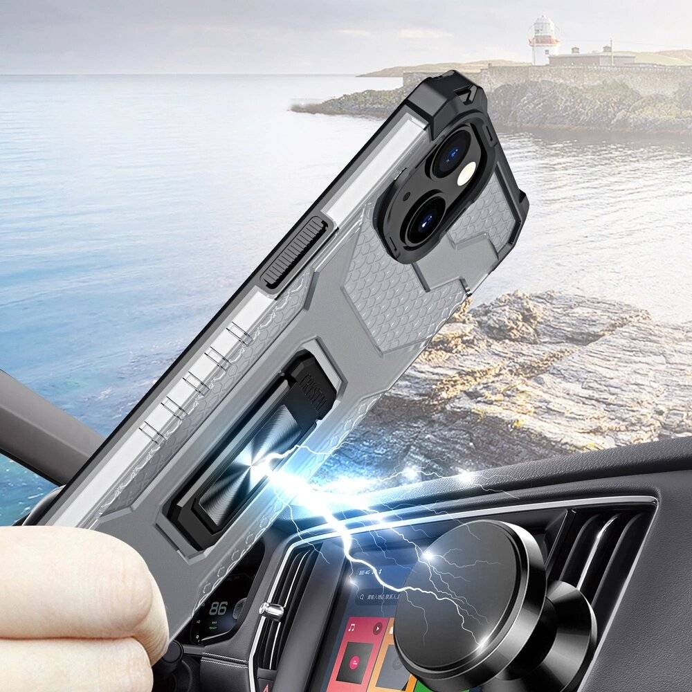 Crystal Ring Case robuste Kickstand TPU/PC Panzer Handyhülle Hard iPhone 12 mini schwarz