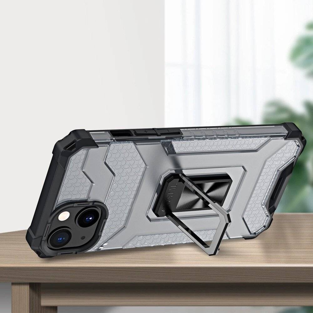 Crystal Ring Case robuste Kickstand TPU/PC Panzer Handyhülle Hard iPhone 13 mini schwarz