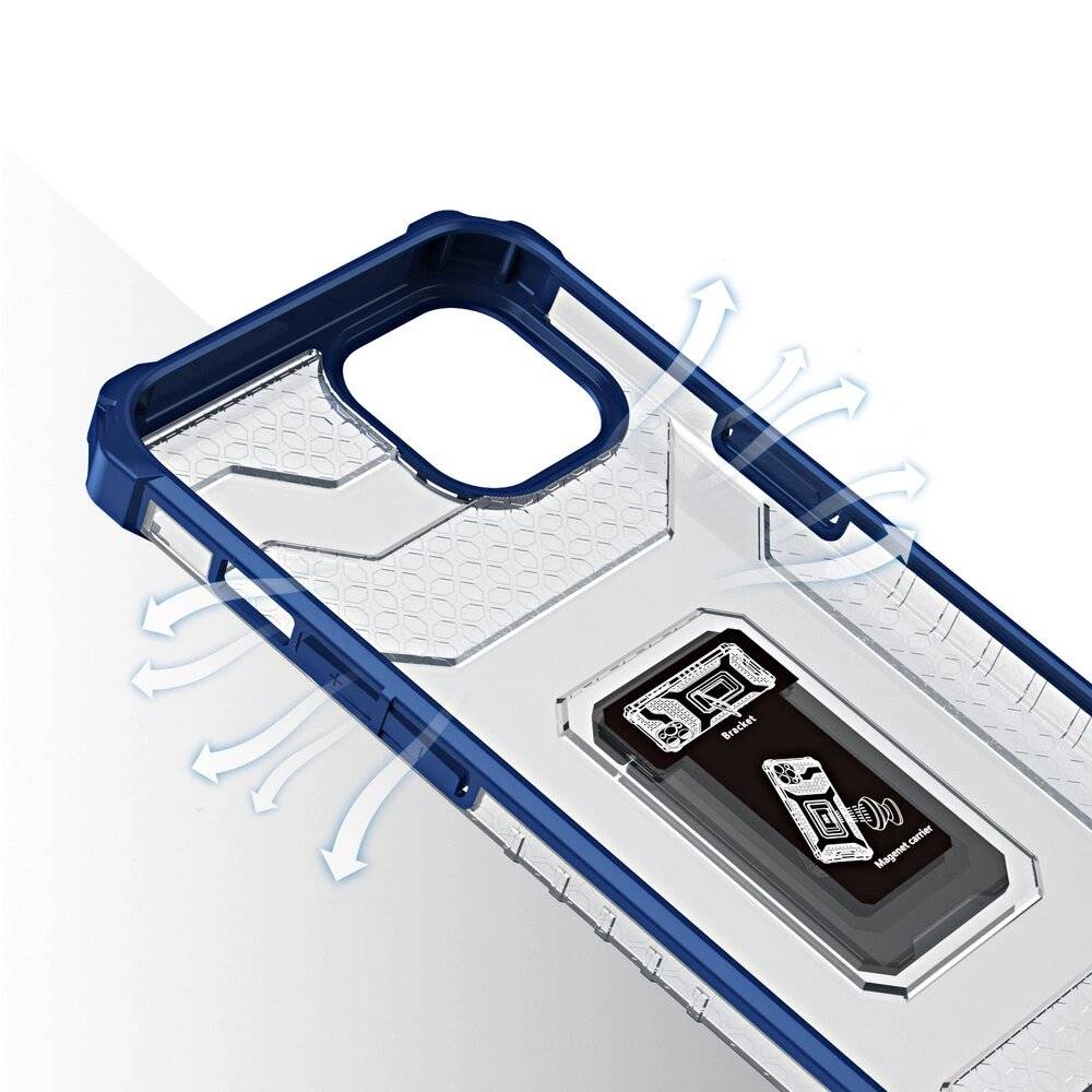 Crystal Ring Case robuste Kickstand TPU/PC Panzer Handyhülle Hard iPhone 12 mini blau
