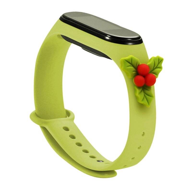 Strap Xmas Xiaomi Mi Band 3 / 4 Weihnachts-Silikonarmband Stechpalme - Grün