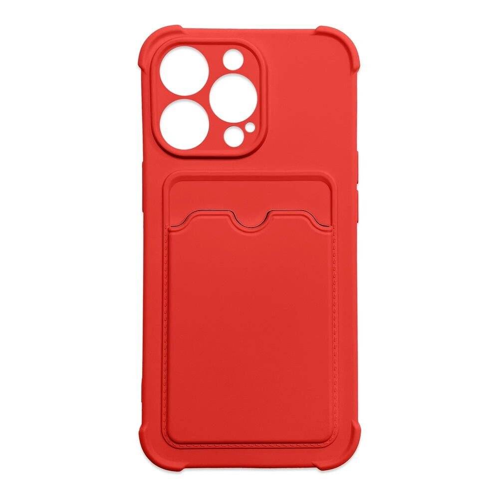 Card Armor Case Pouch Cover iPhone 13 Pro Wallet Silikon Air Bag Red